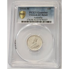 AUSTRALIA 1918 . SIXPENCE . GENUINE